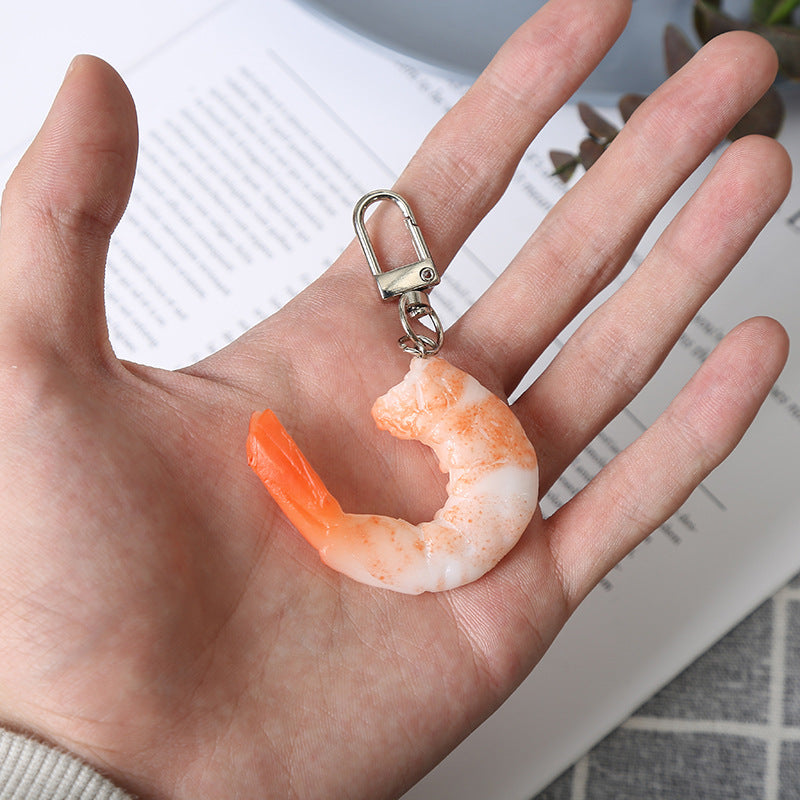 Wholesale PVC Simulation Shrimp Creative Keychain